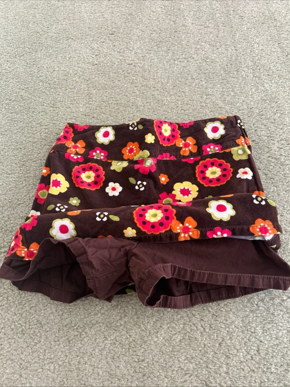 Vintage Gymboree Girls floral corduroy autumn skort size 10